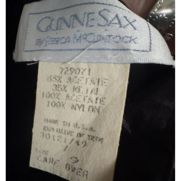 Vtg Gunne Sax By Jessica McClintock Strapless Black‎ Gold Brocade Prom Dress 9 - Picture 3 of 4